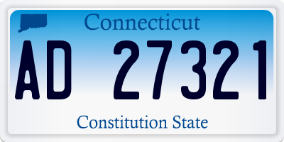 CT license plate AD27321