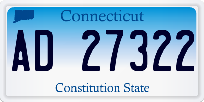CT license plate AD27322