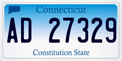 CT license plate AD27329