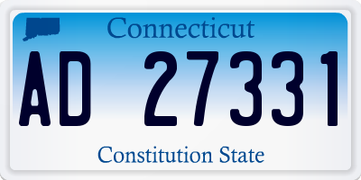 CT license plate AD27331