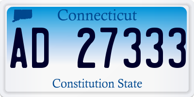 CT license plate AD27333