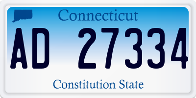 CT license plate AD27334