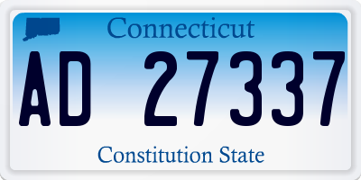 CT license plate AD27337