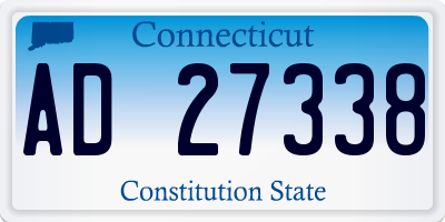 CT license plate AD27338