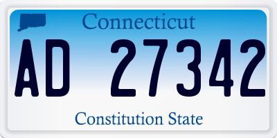 CT license plate AD27342