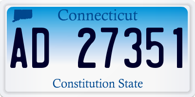 CT license plate AD27351