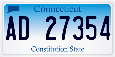 CT license plate AD27354