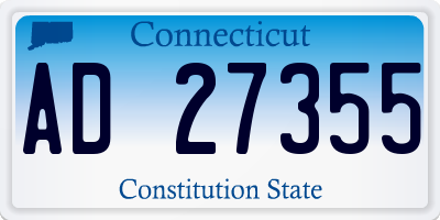 CT license plate AD27355