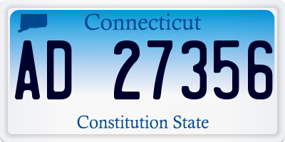 CT license plate AD27356