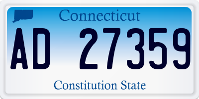 CT license plate AD27359