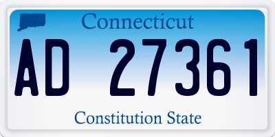 CT license plate AD27361