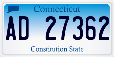 CT license plate AD27362
