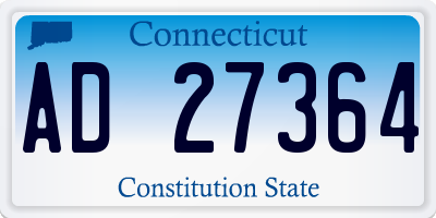 CT license plate AD27364