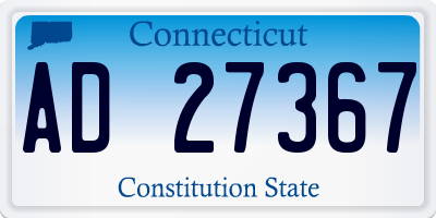CT license plate AD27367