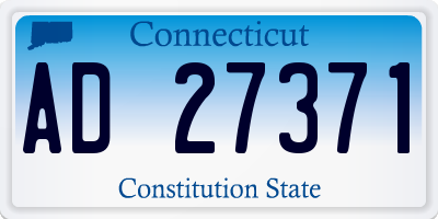 CT license plate AD27371