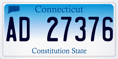 CT license plate AD27376