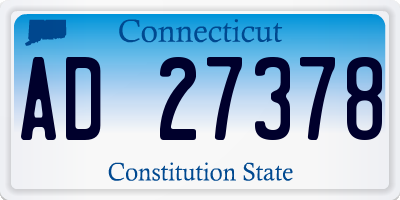 CT license plate AD27378