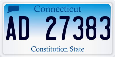 CT license plate AD27383
