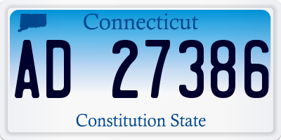 CT license plate AD27386