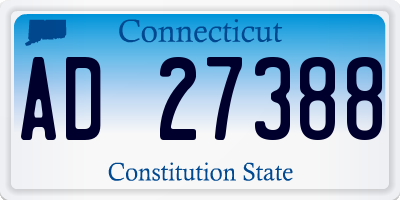 CT license plate AD27388