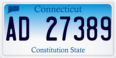 CT license plate AD27389