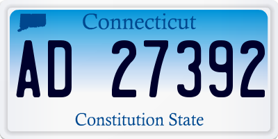 CT license plate AD27392