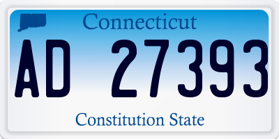 CT license plate AD27393