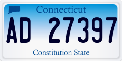 CT license plate AD27397