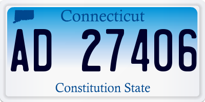 CT license plate AD27406