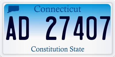 CT license plate AD27407