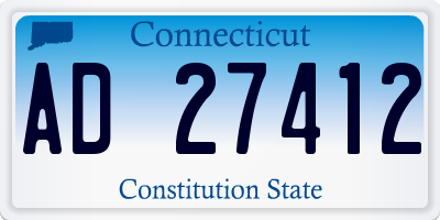 CT license plate AD27412