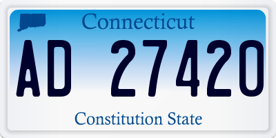 CT license plate AD27420