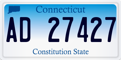 CT license plate AD27427