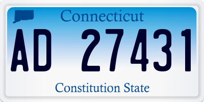 CT license plate AD27431