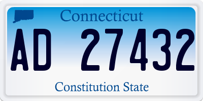 CT license plate AD27432