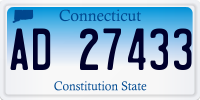 CT license plate AD27433
