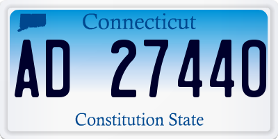 CT license plate AD27440