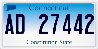 CT license plate AD27442
