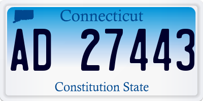 CT license plate AD27443