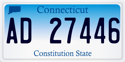 CT license plate AD27446