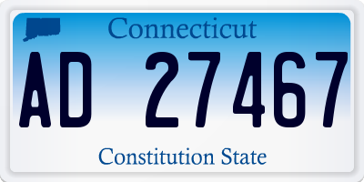 CT license plate AD27467