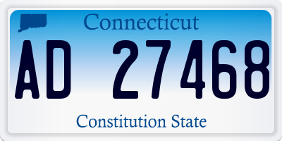 CT license plate AD27468