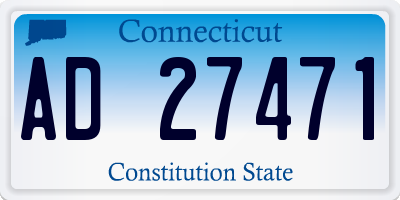 CT license plate AD27471