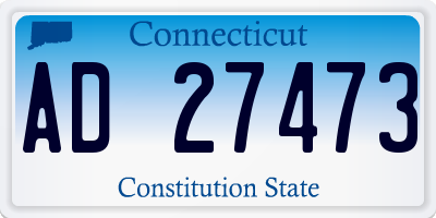 CT license plate AD27473