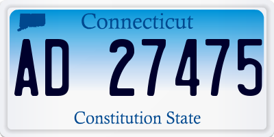 CT license plate AD27475