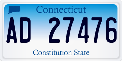 CT license plate AD27476