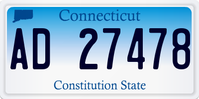 CT license plate AD27478