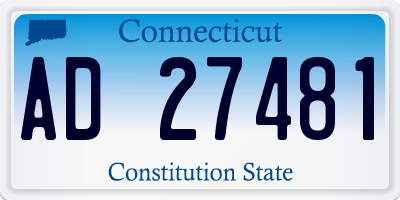 CT license plate AD27481