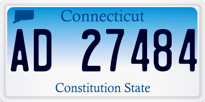 CT license plate AD27484