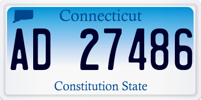 CT license plate AD27486